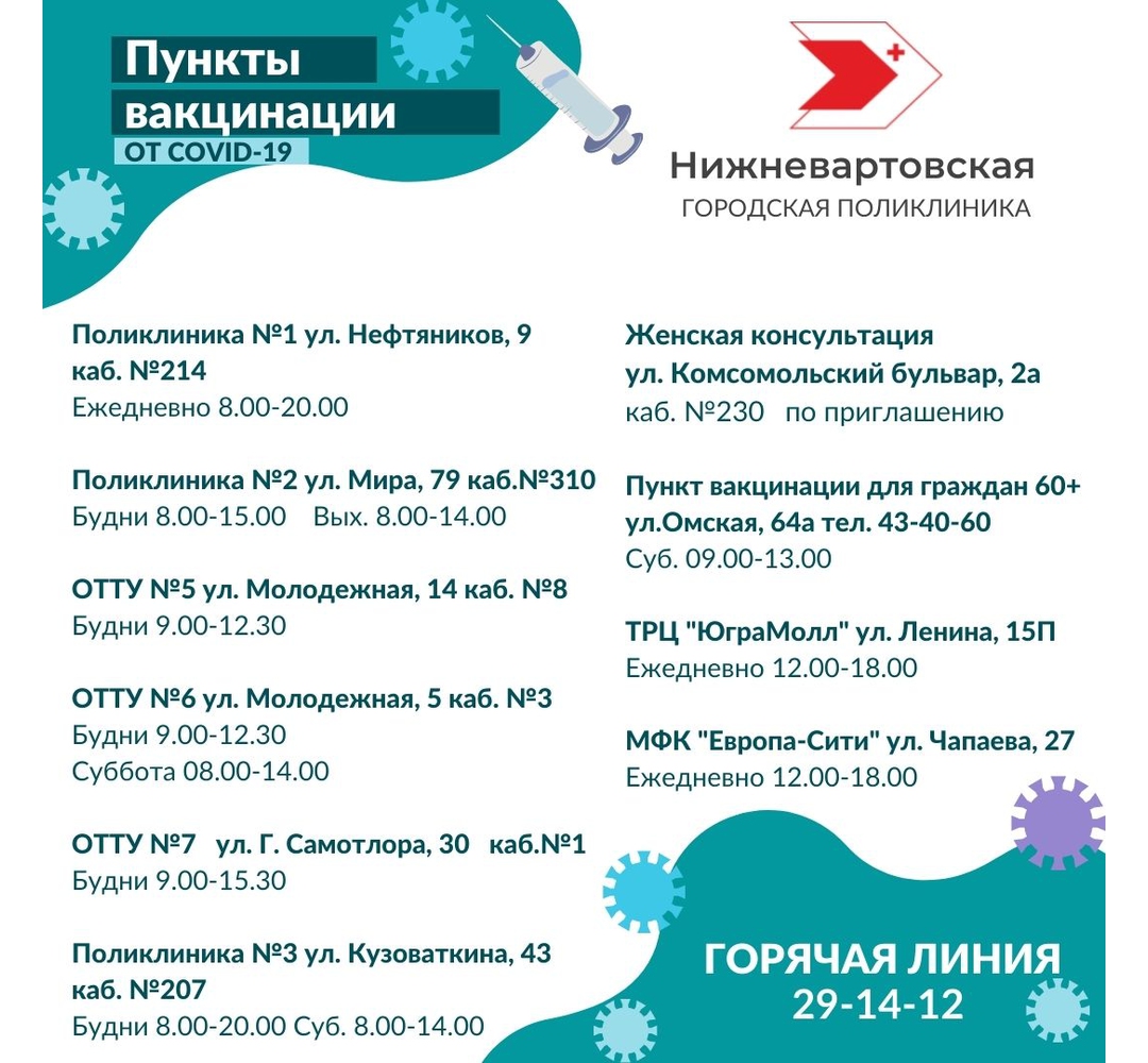 Вакцинация против COVID-19 продолжается в Нижневартовске | 02.03.2022 |  Нижневартовск - БезФормата